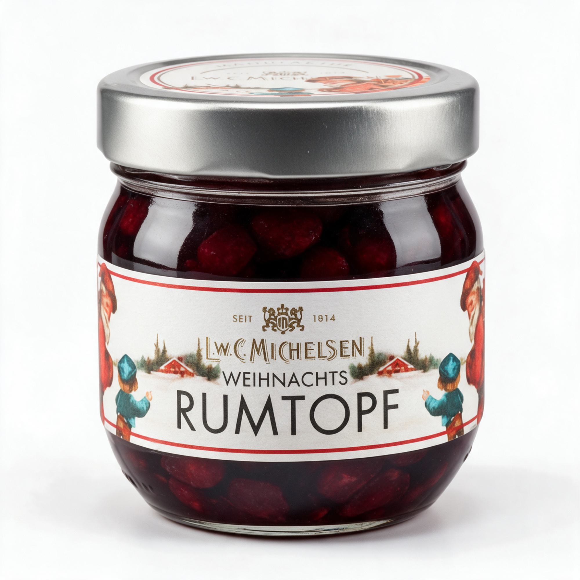 L.W.C. Michelsen Weihnachts-Rumtopf im Glas mit Winteretikett