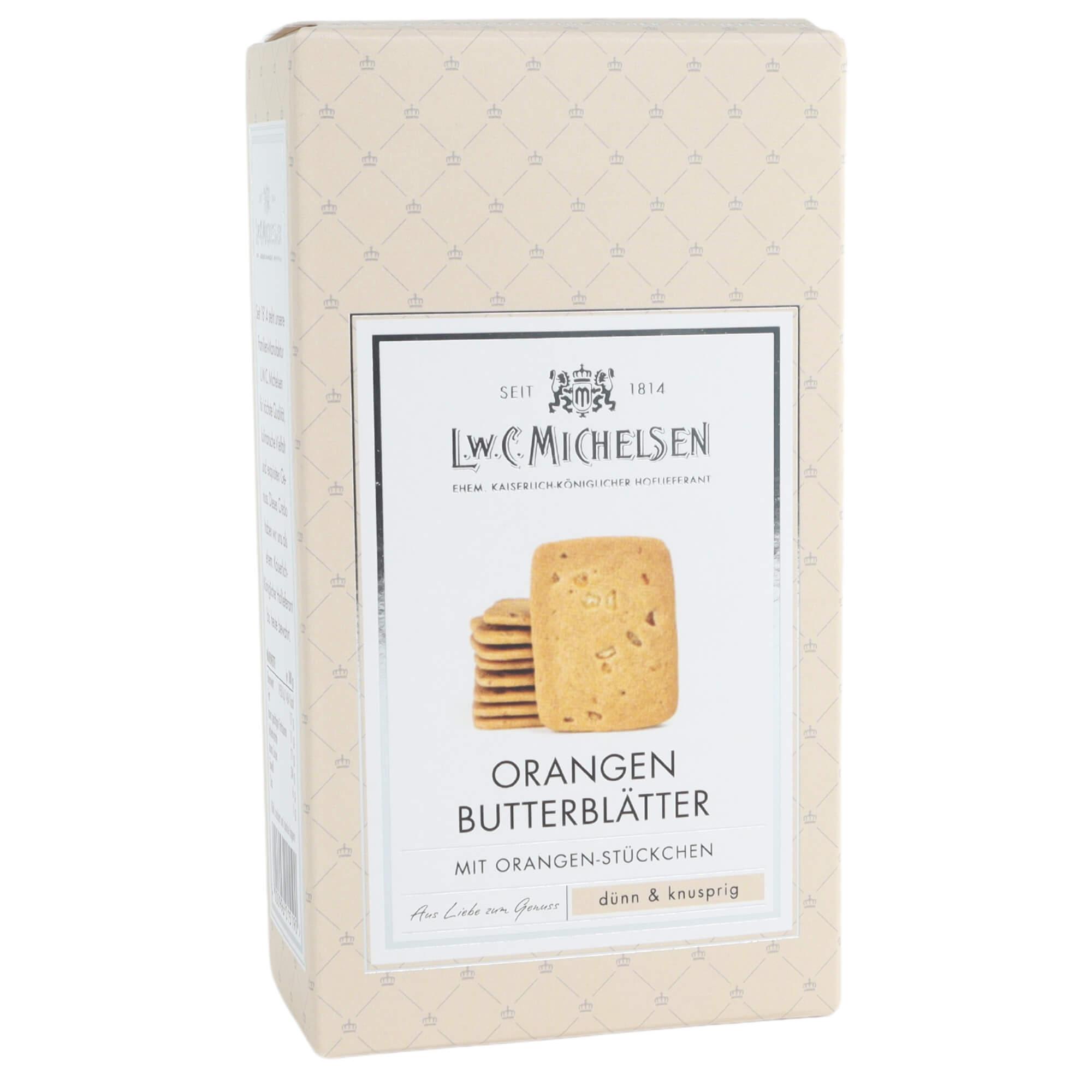 Orangen-Butterblätter: Unsere Orangen-Butterblätter sind ein wahres Meisterwerk der Feinkostkunst. Dieses feinblättrige...