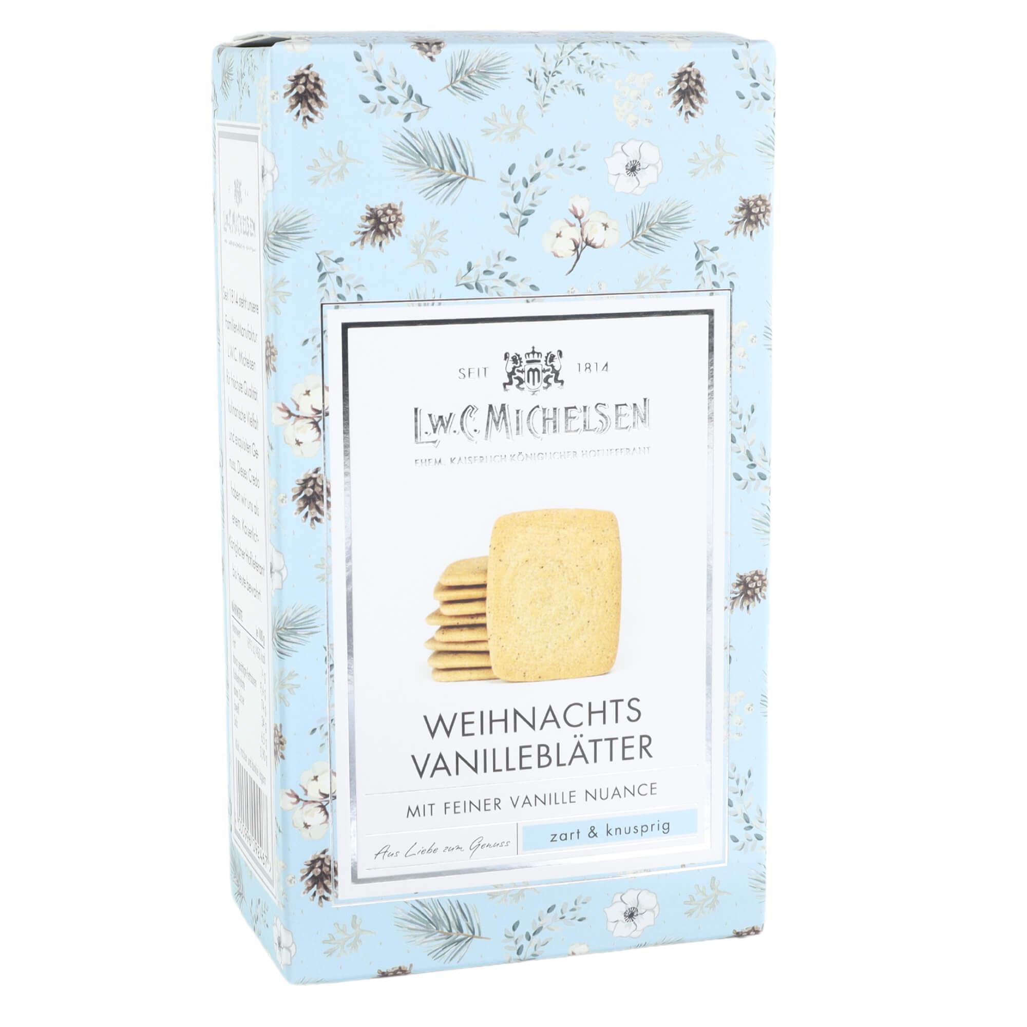 Weihnachts-Gebäck: Vanille-Blätter: Tauchen Sie ein in die Welt unserer zarten Butter-Vanille-Blätter, die seit 1814 in...