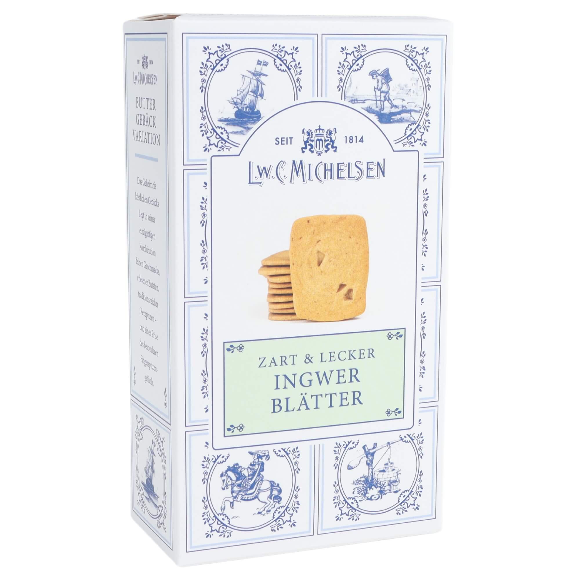 Ingwer-Butter-Blätter: Entdecken Sie unsere Ingwer-Butter-Blätter – ein wahres Meisterwerk der Feinkostkunst. Seit 1814...