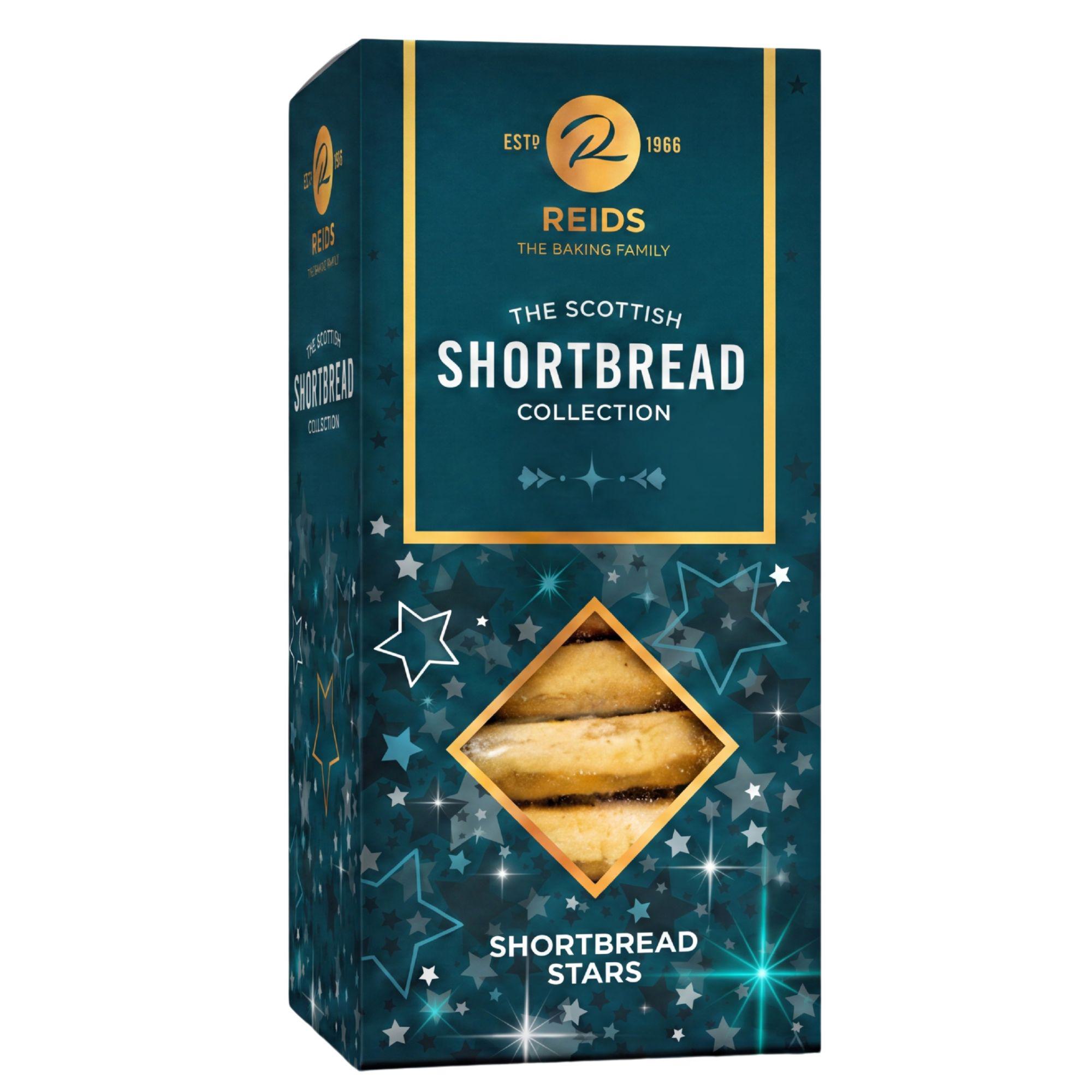 Reids Scottish Shortbread Collection Shortbread Stars in blaugrüner Weihnachtsschachtel