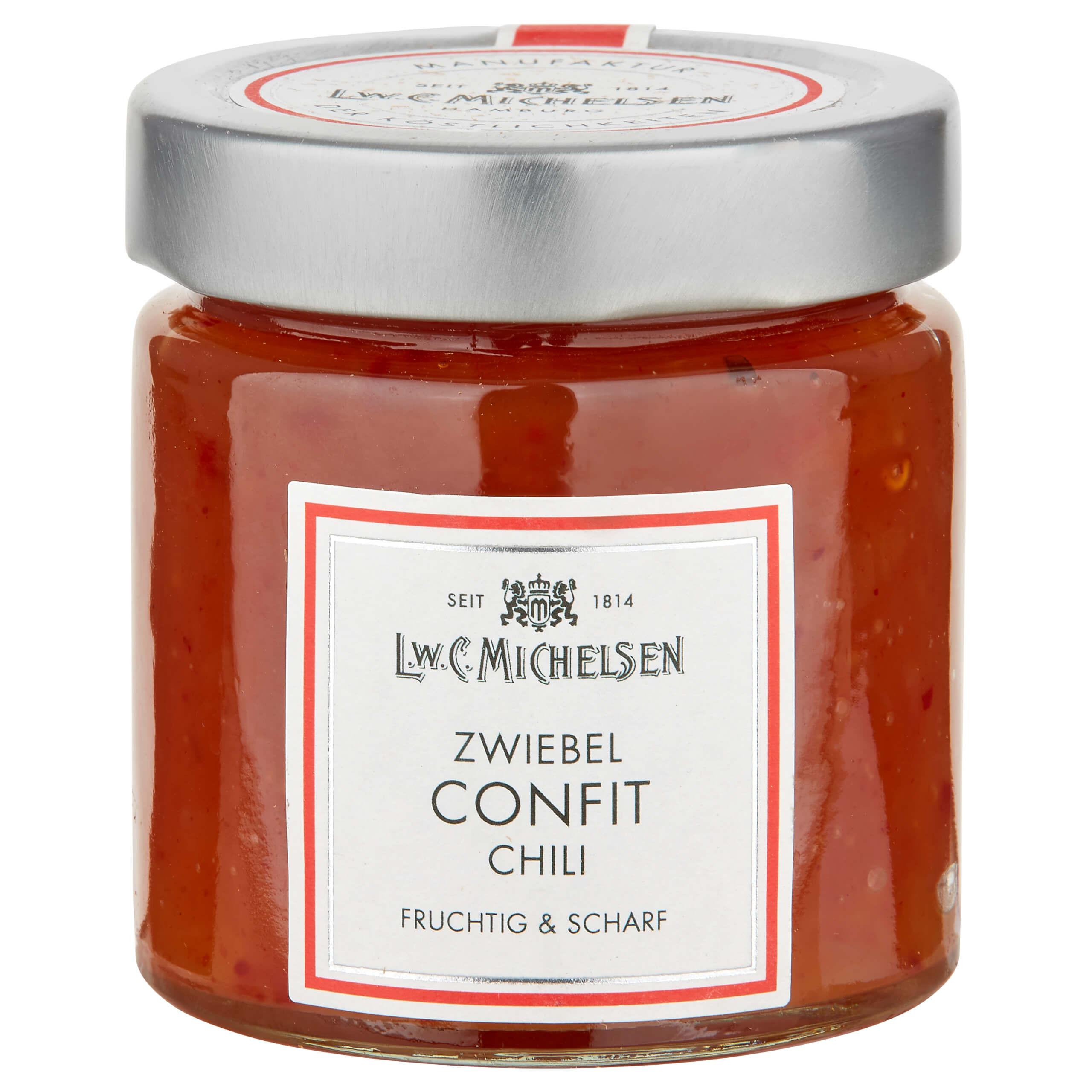Zwiebel Confit mit Chilli: Unser Zwiebel Confit mit Chili ist ein wahres Meisterwerk der Feinkost. 

Diese würzige...
