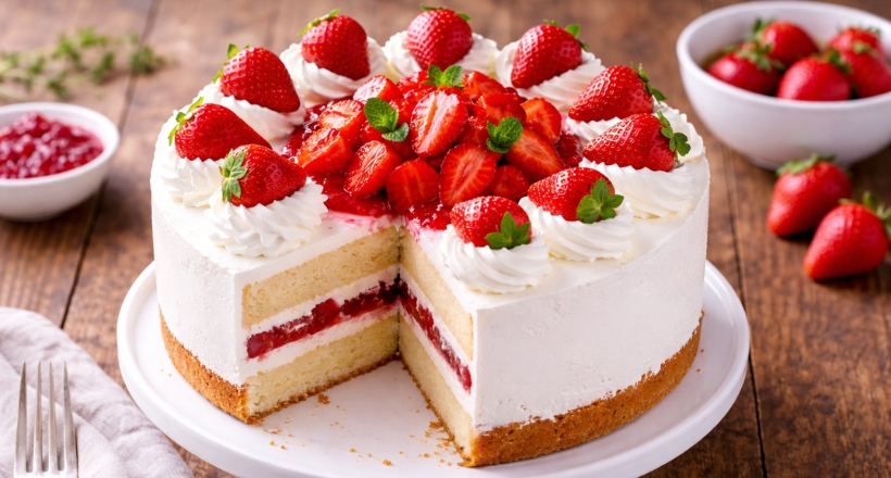 Klassische Erdbeertorte