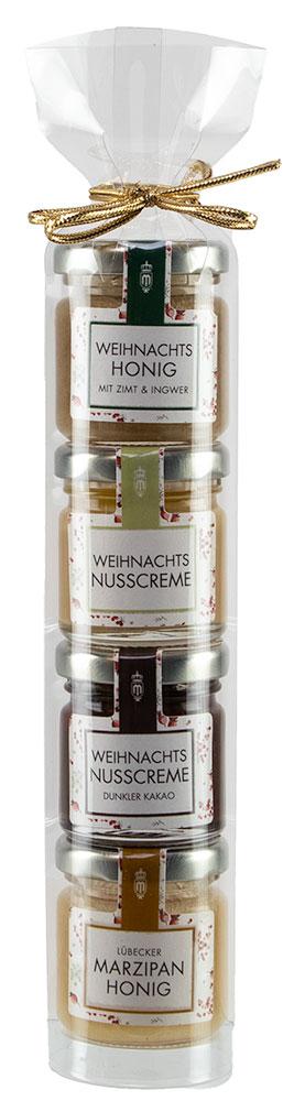 4er Turm Weihnachts-Aufstriche: Entdecken Sie unser exklusives Präsente-Türmchen, das eine erlesene Auswahl unserer besten...