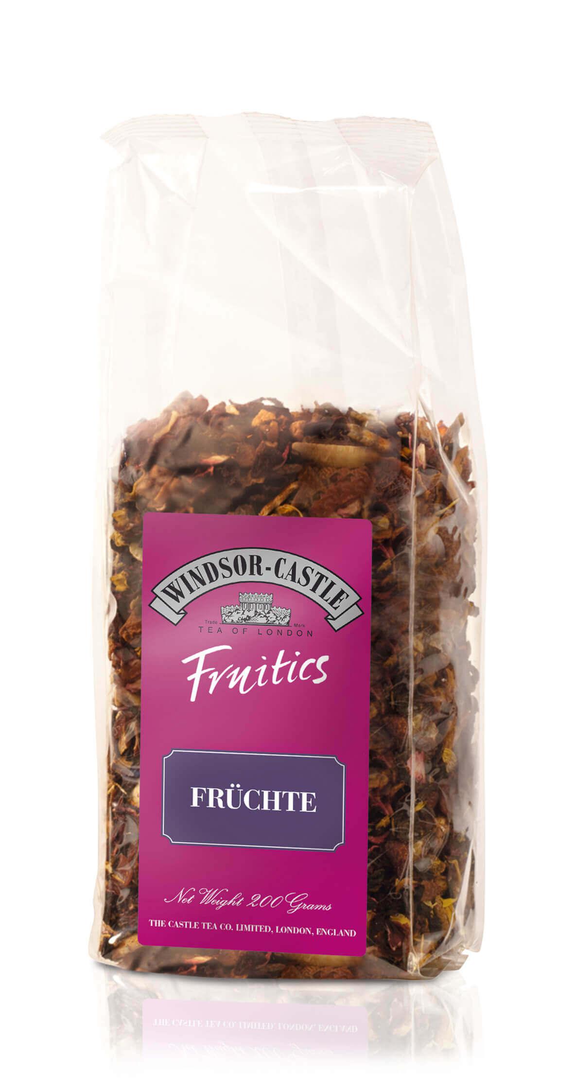 Windsor-Castle: Früchte 200g Tüte: Entdecken Sie den Windsor-Castle Früchtetee, eine exquisite Mischung aus Apfel,...