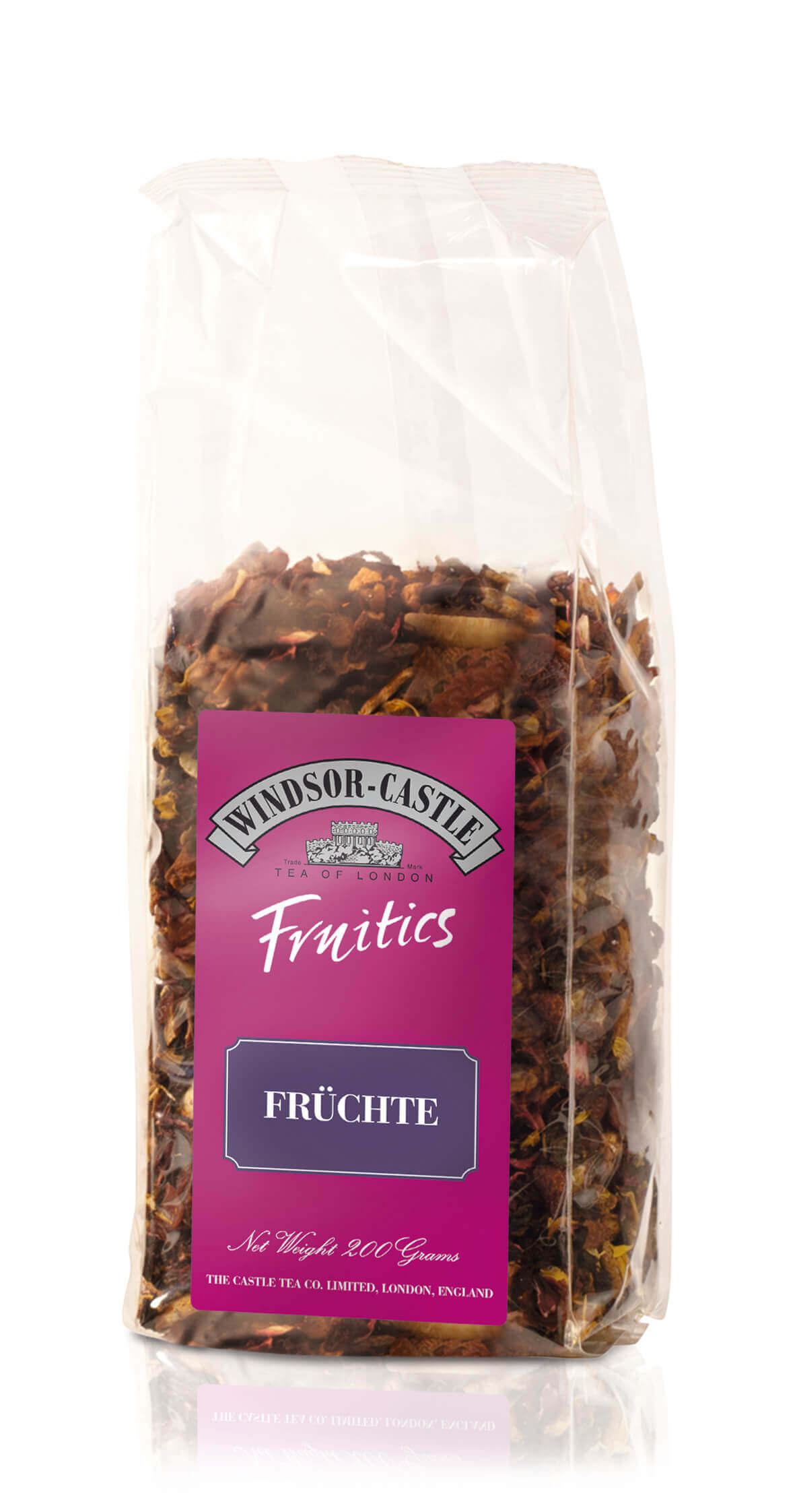 Windsor-Castle: Früchte 200g Tüte: Entdecken Sie den Windsor-Castle Früchtetee, eine exquisite Mischung aus Apfel,...