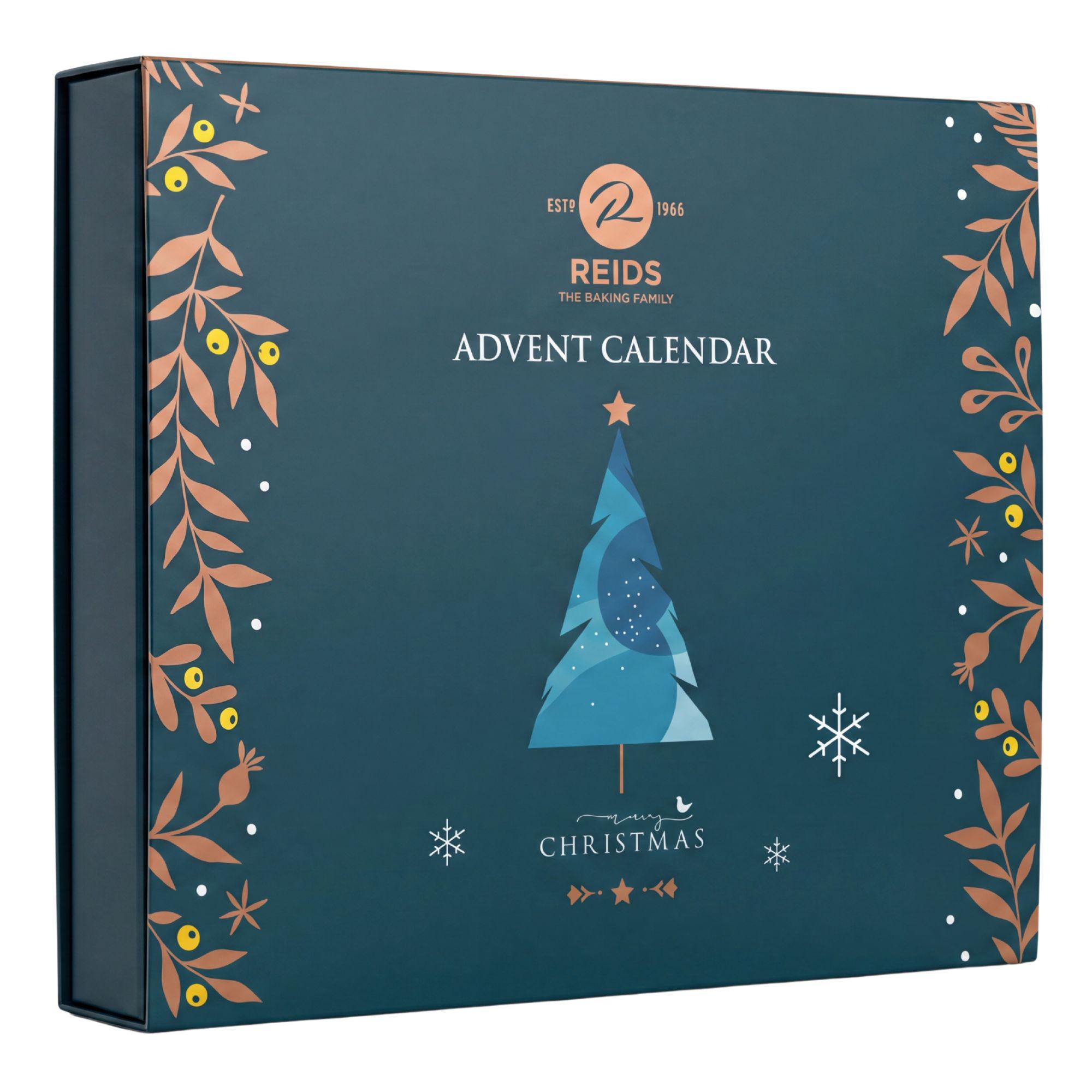 Reids Scottish Shortbread Advent Calendar in dunkelblauer Weihnachtsbox
