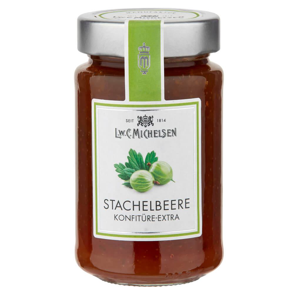 Stachelbeer-Konfitüre Extra: Unsere Stachelbeer-Konfitüre ist ein wahres Meisterwerk der Feinkostkunst. Seit 1814 stellen...